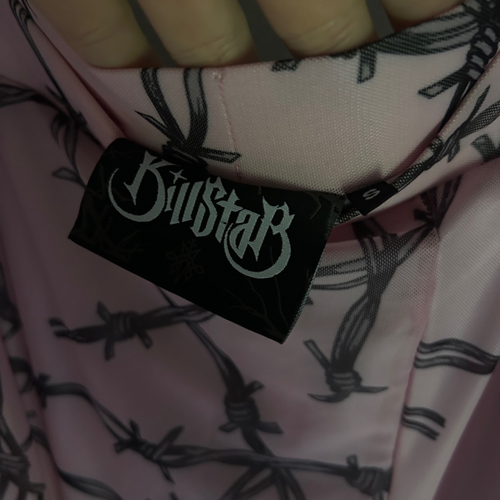 Killstar Pink Barbwire light weight skirt - Picture 6 of 6